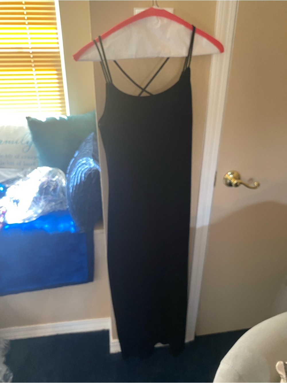 Steppin' Out Black Strappy Maxi Slip Dress